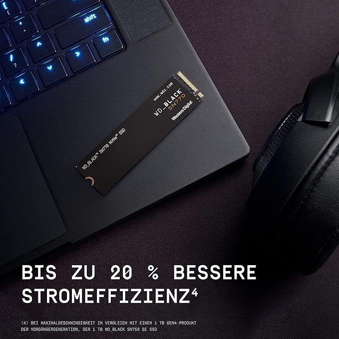 WD_BLACK, SSD SN770 1TB NVMe M.2 2280 (Leitura até 5150MB/s e